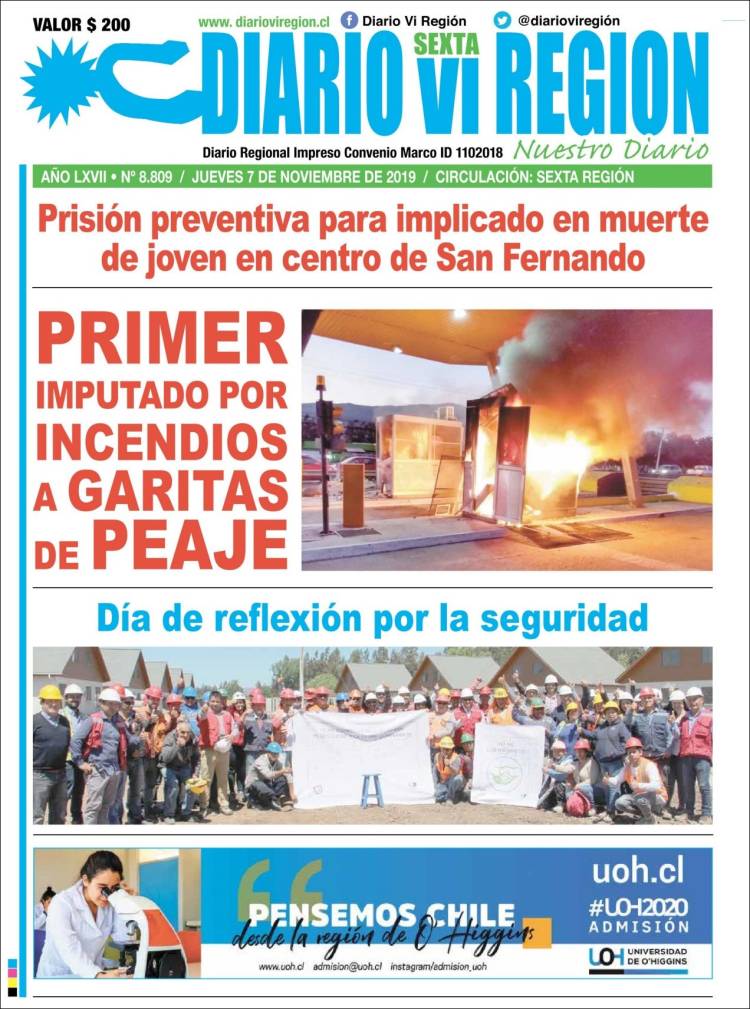 Portada de Diario VI Región (Chile)