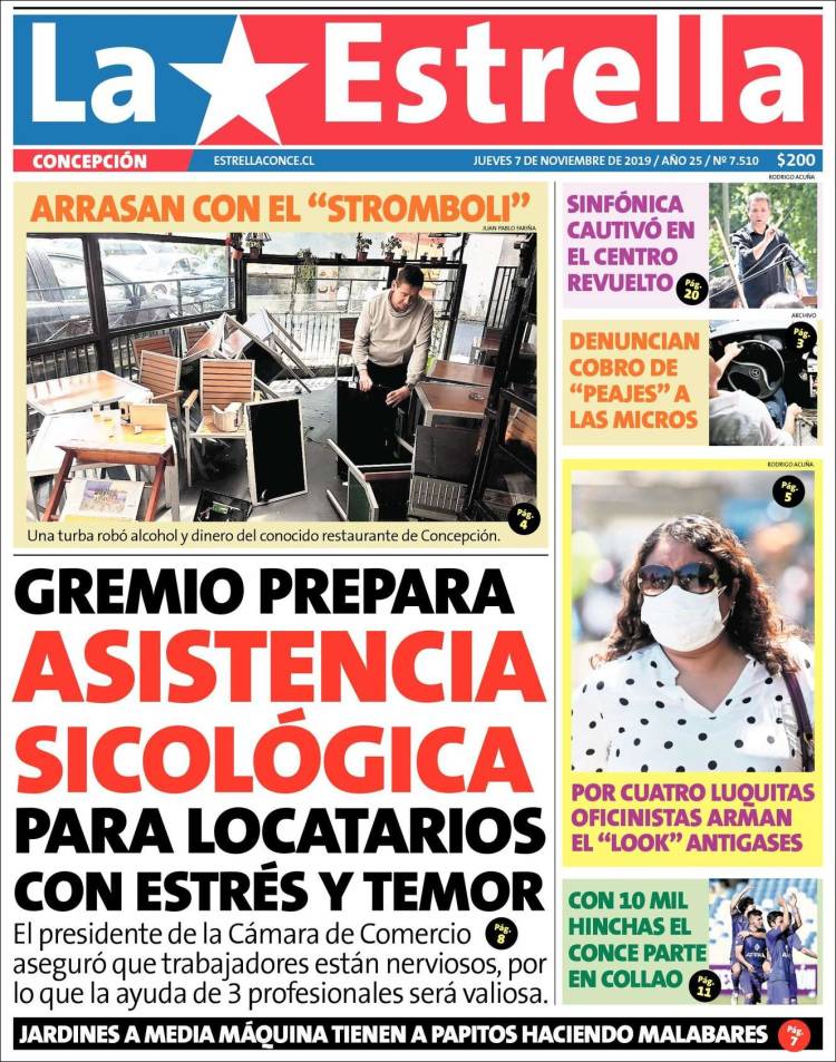 Portada de La Estrella de Concepción (Chile)