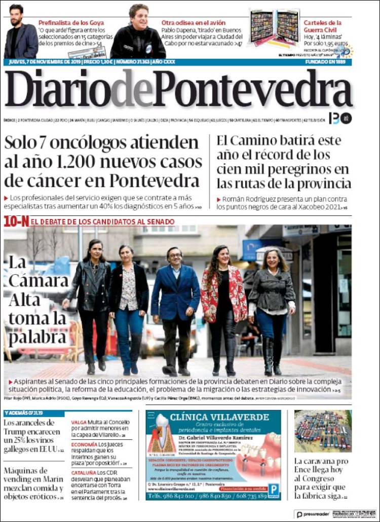 Portada de Diario de Pontevedra (España)