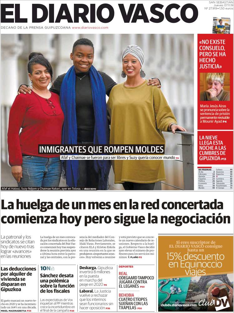 Portada de Diario Vasco (España)