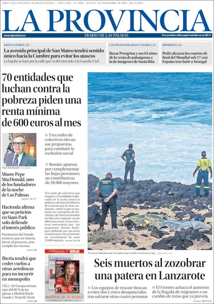 Portada de La Provincia (España)