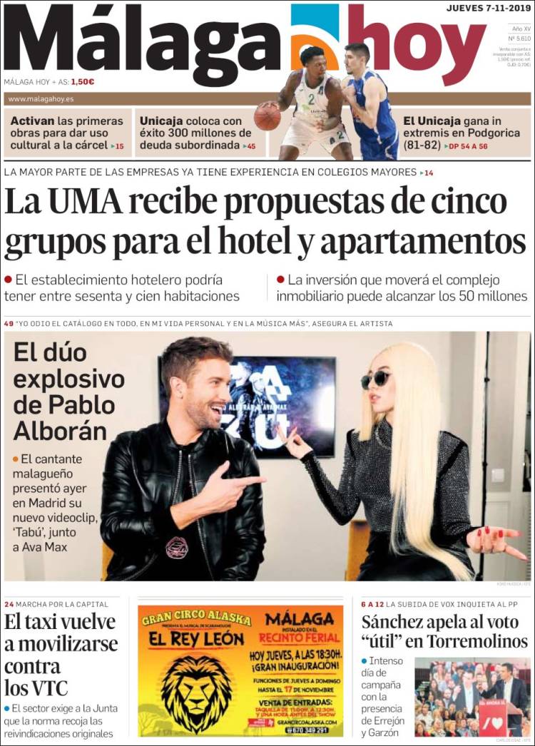 Portada de Málaga Hoy (España)