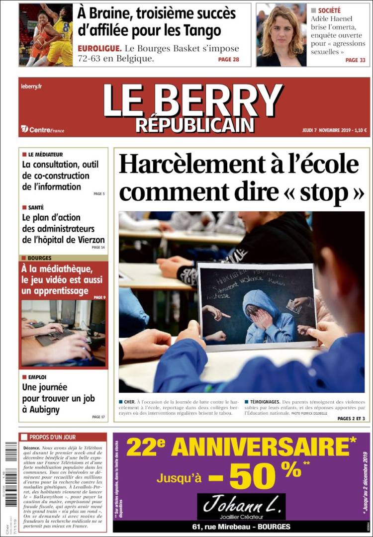 Portada de Berry Republicain (Francia)