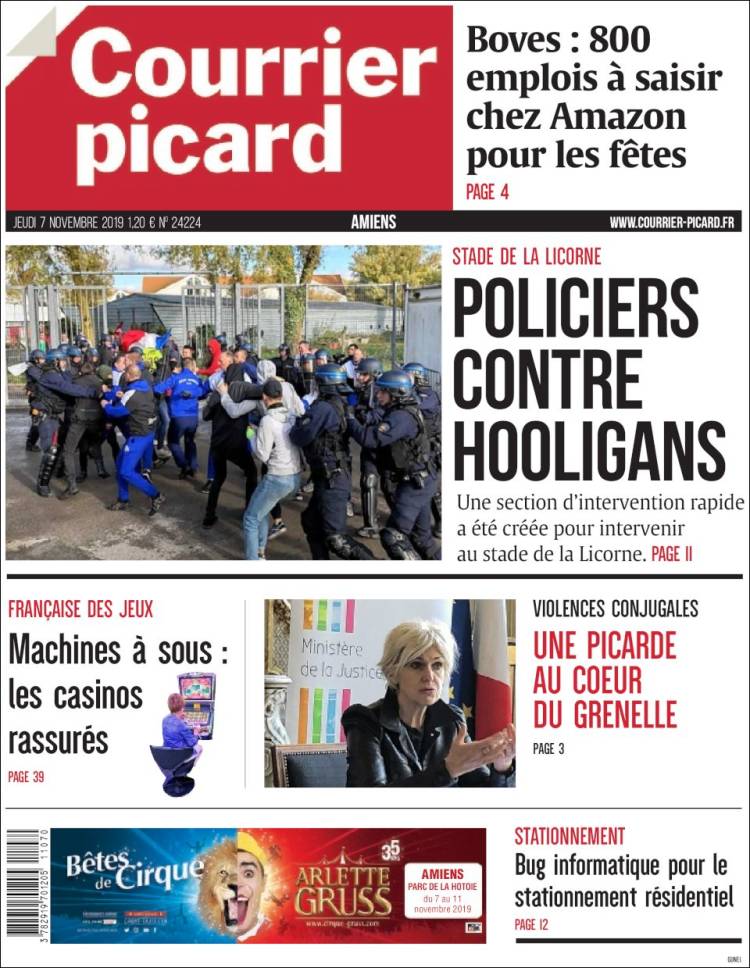 Portada de Courrier Picard (Francia)