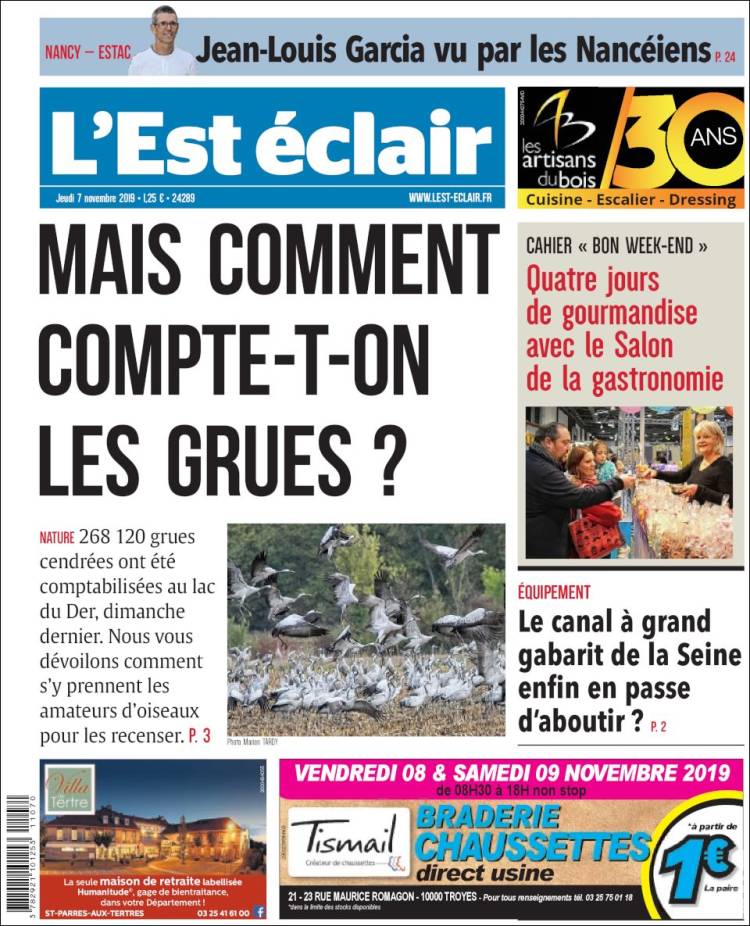 Portada de L'Est Eclair (Francia)