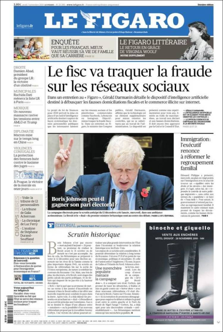 Portada de Le Figaro (Francia)
