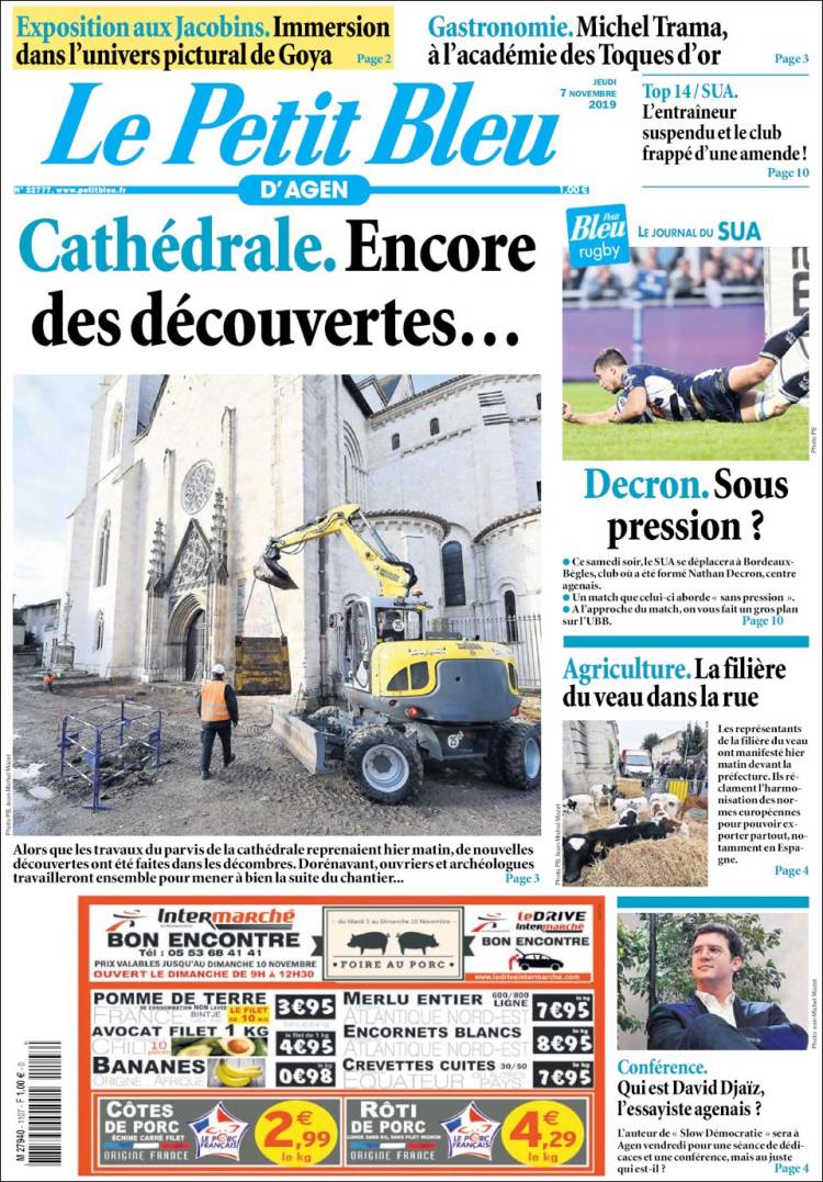 Portada de Le Petit Bleu (Francia)