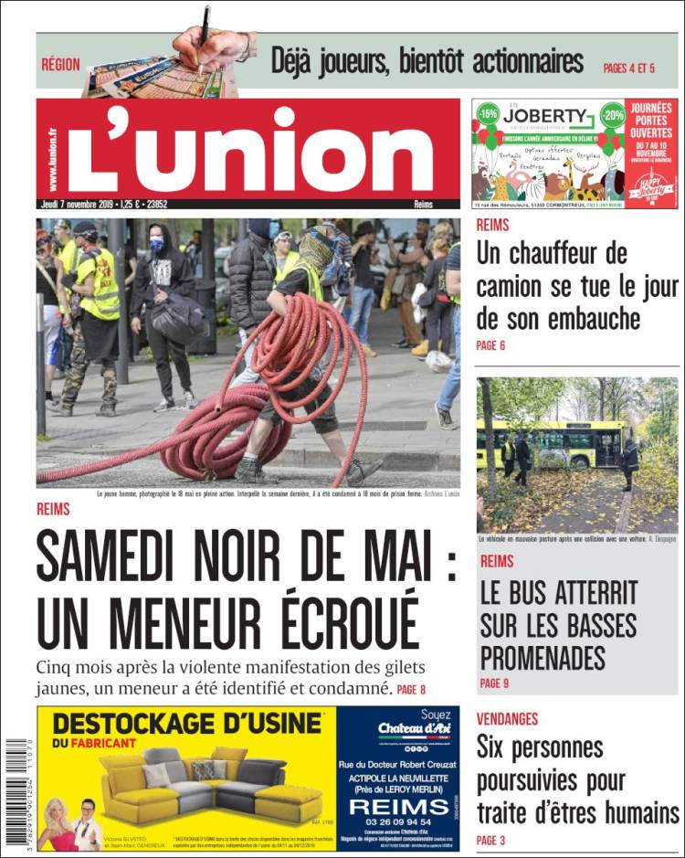 Portada de L'Union (Francia)