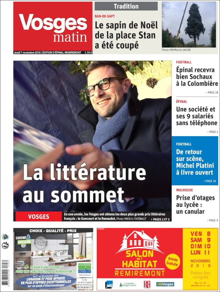 Portada de Vosges Matin (Francia)