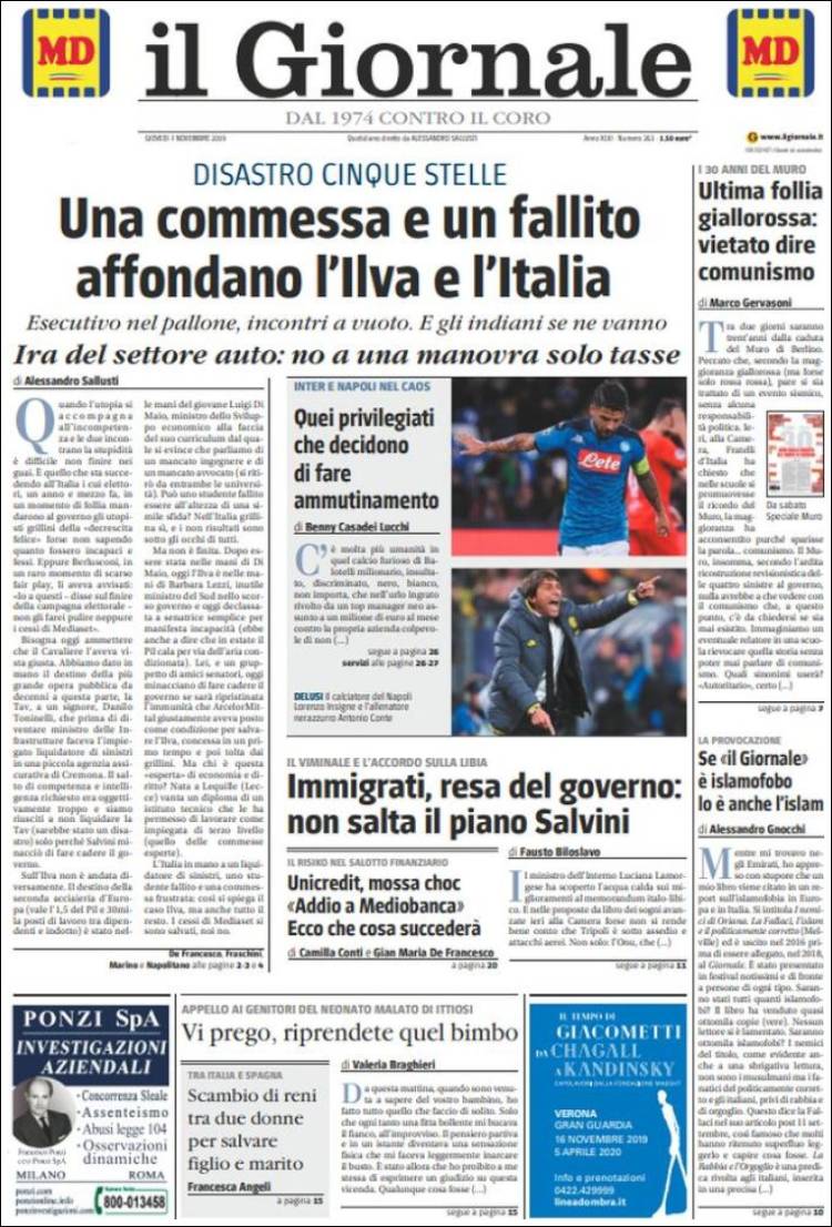 Portada de il Giornale (Italia)