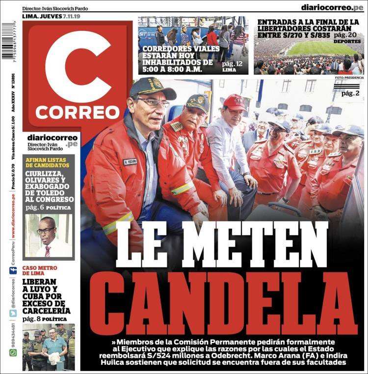 Portada de Diario Correo (Per&uacute;)