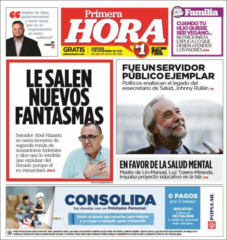 Portada de Primera Hora (Puerto Rico)