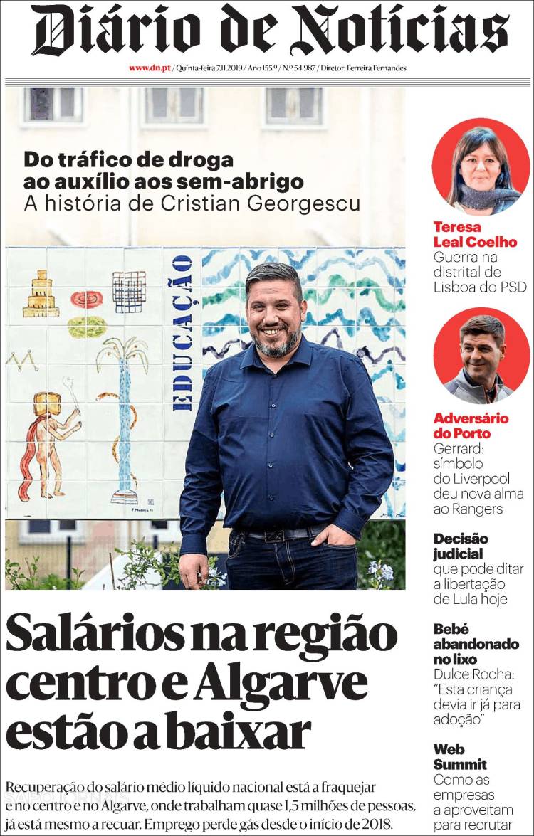 Portada de Diário de Noticias (Portugal)