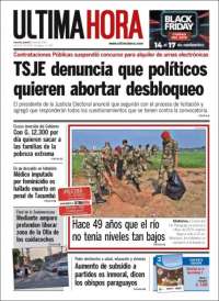Portada de Última Hora (Paraguay)