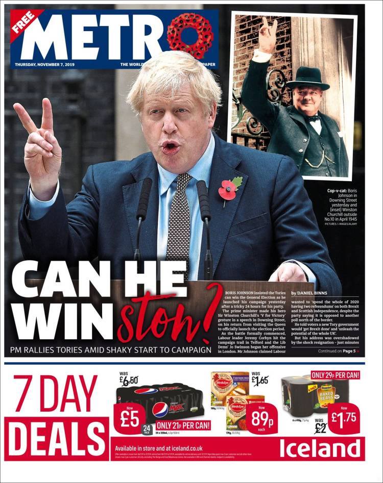 Portada de Metro (Reino Unido)