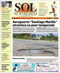 Portada de El Sol de Margarita (Venezuela)