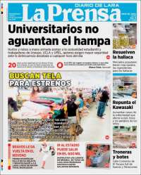 Portada de La Prensa de Lara (Venezuela)