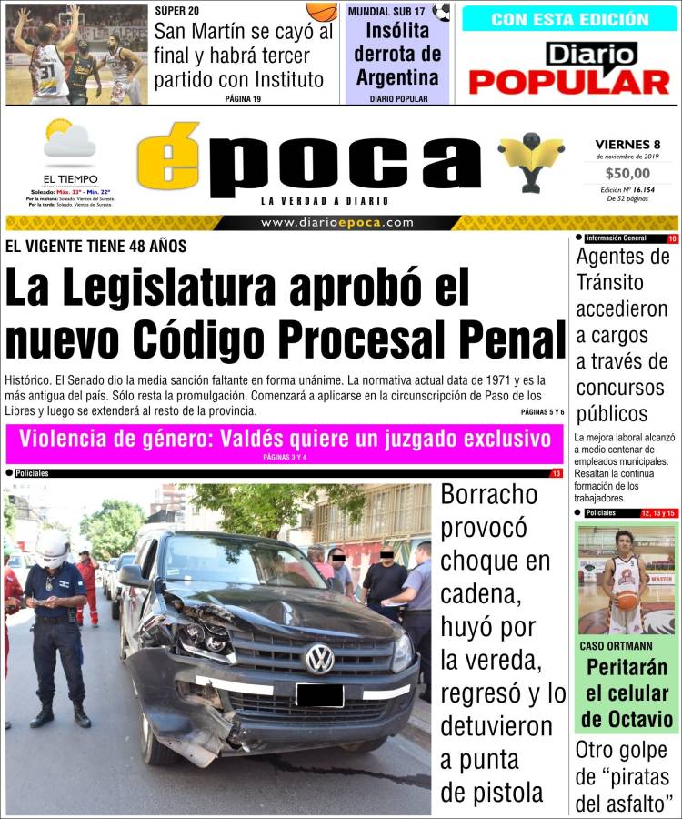 Portada de Diario Época (Argentina)