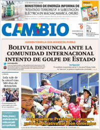 Portada de Cambio (Bolivia)