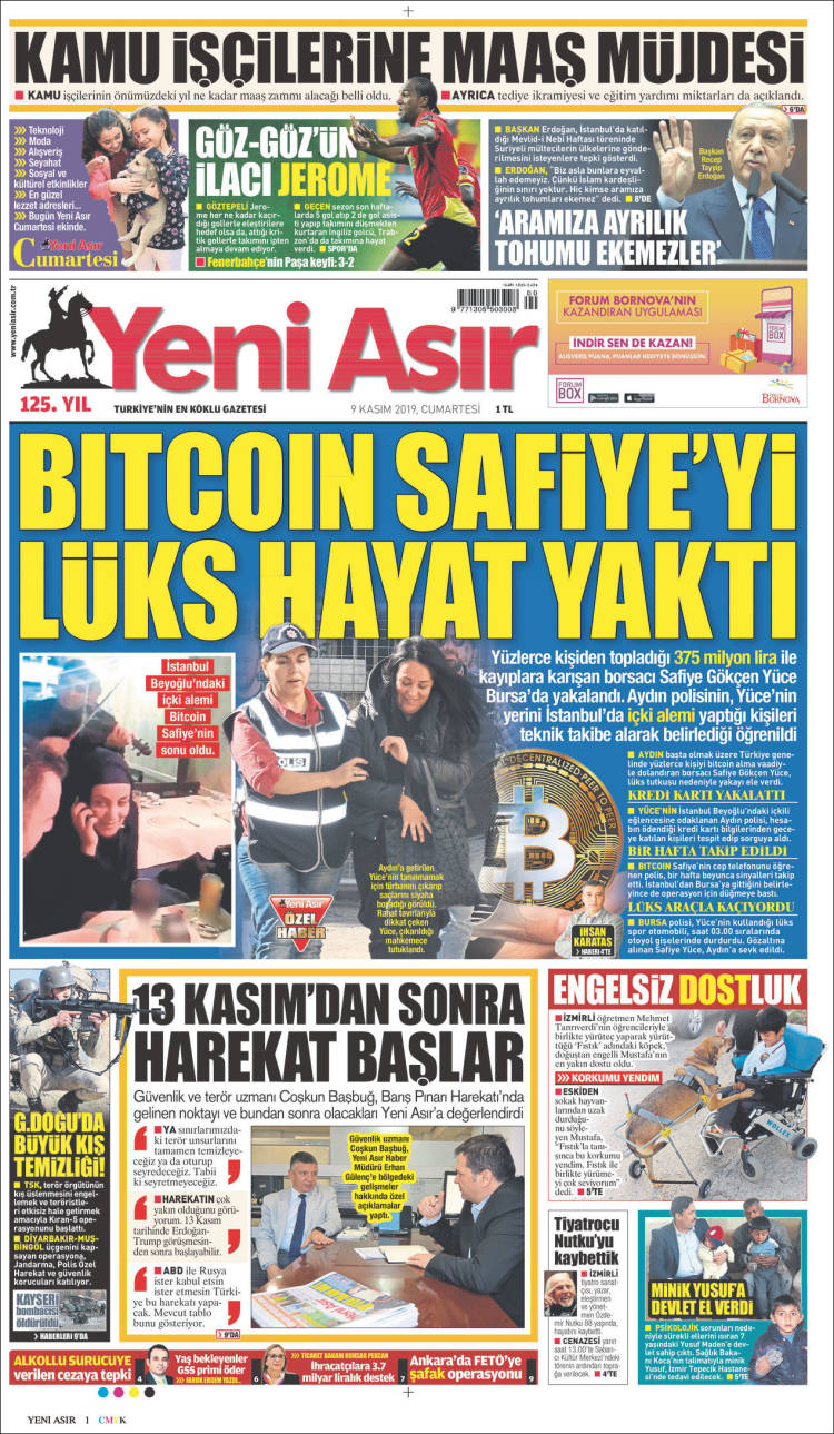 Portada de Yeni Asır (Turquía)