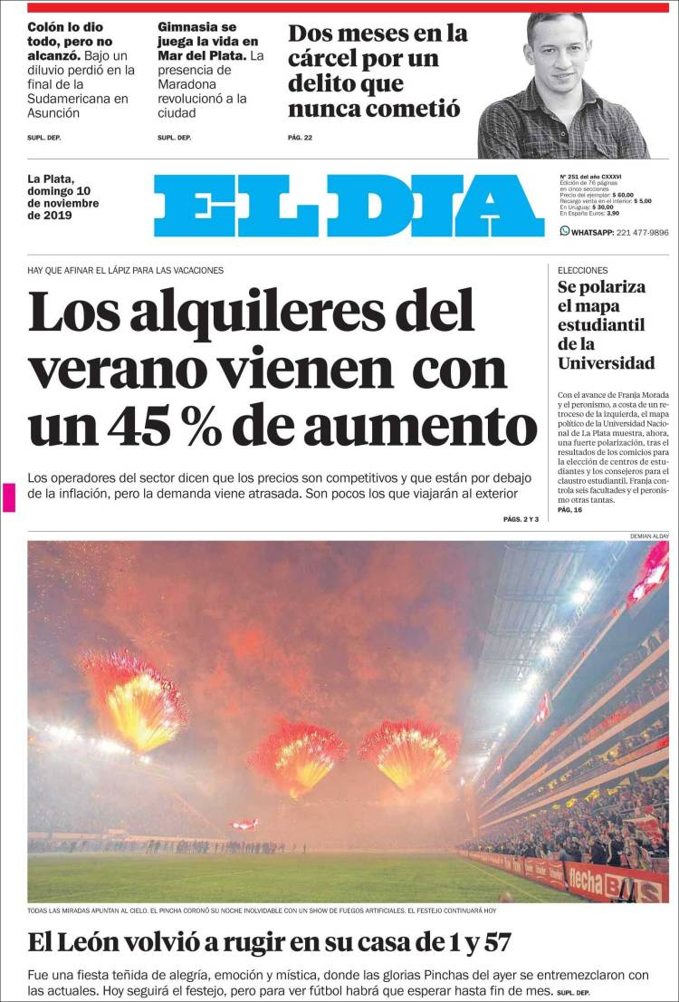 Portada de El Día de la Plata (Argentina)