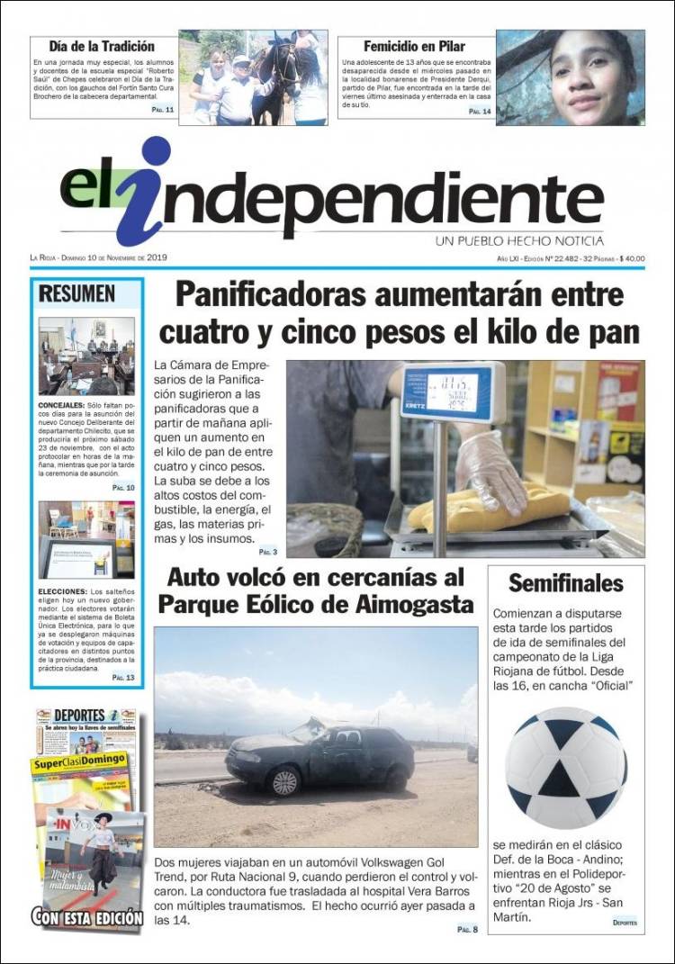 Portada de El Independiente (Argentina)