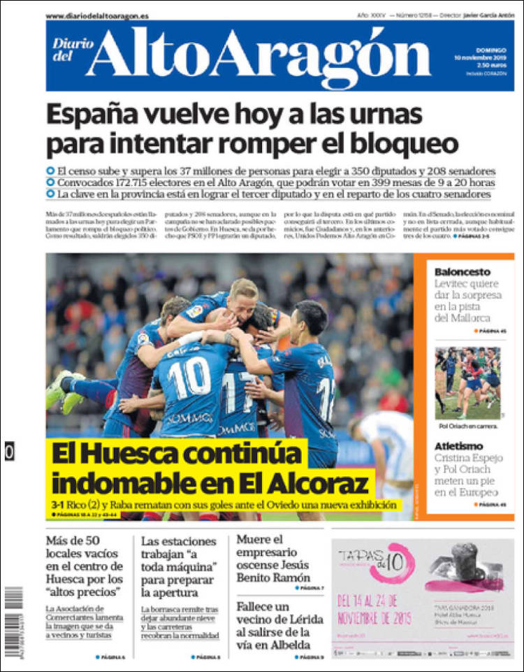 Portada de Diario del AltoAragón (España)
