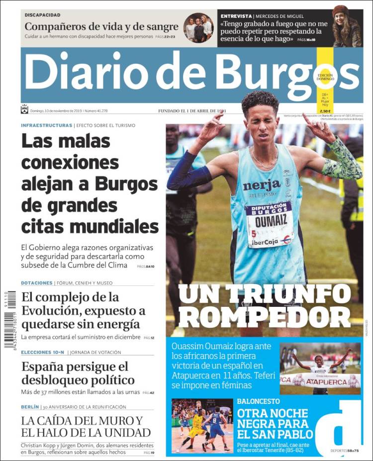 Portada de Diario de Burgos (España)