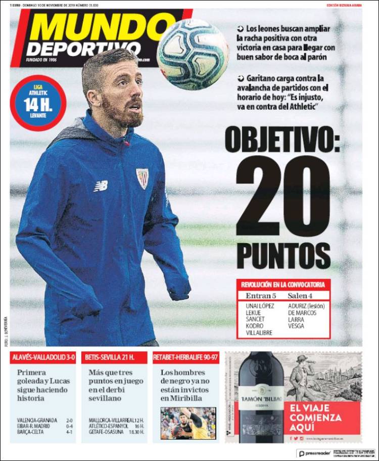 Portada de Mundo Deportivo Bizkaia (España)