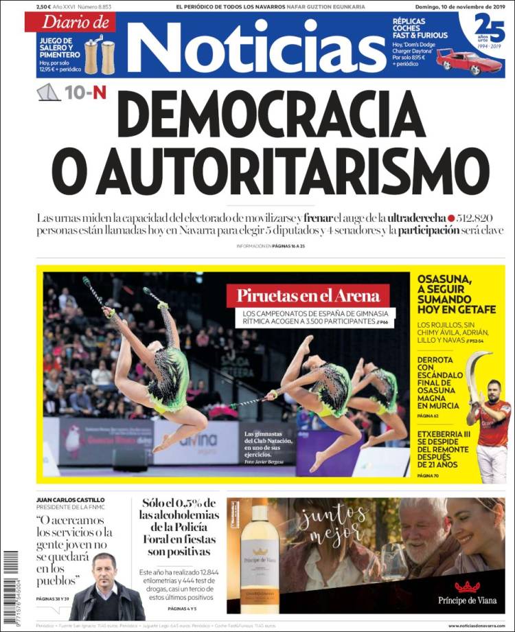 Portada de Noticias de Navarra (España)