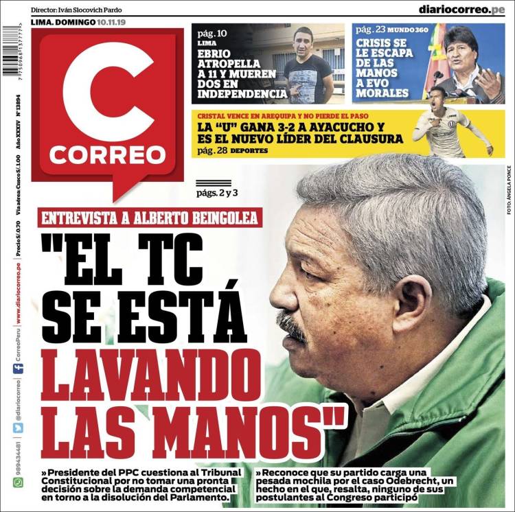 Portada de Diario Correo (Perú)