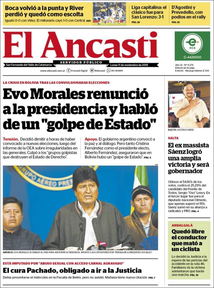Portada de El Ancasti (Argentina)