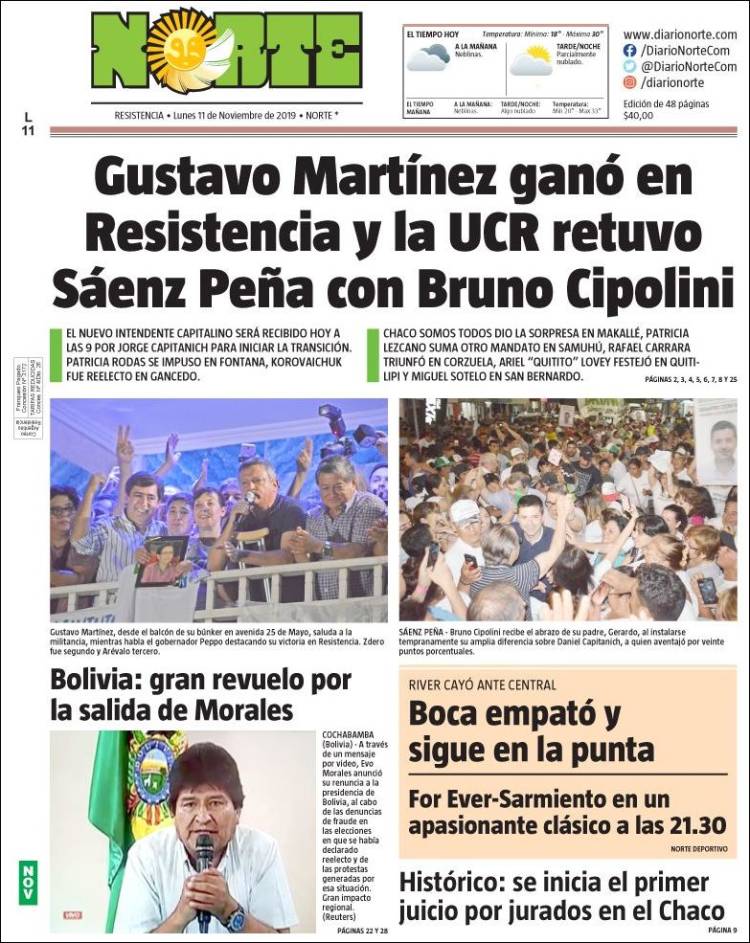 Portada de Diario Norte (Argentina)