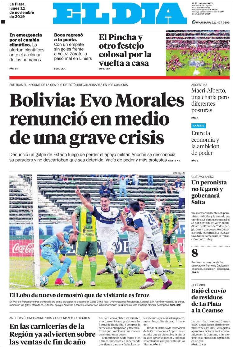Portada de El Día de la Plata (Argentina)
