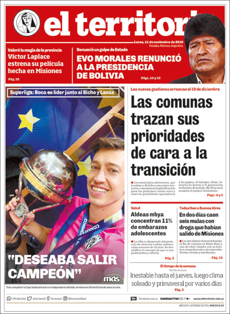 Portada de El Territorio (Argentina)