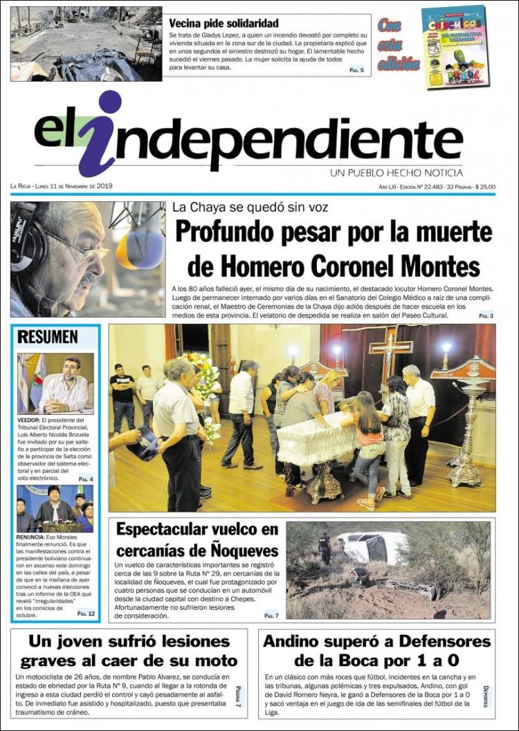 Portada de El Independiente (Argentina)