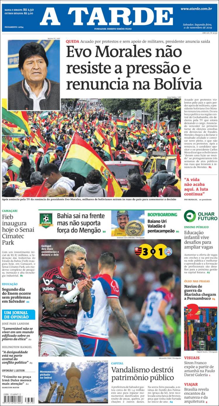 Portada de Diário A Tarde (Brasil)