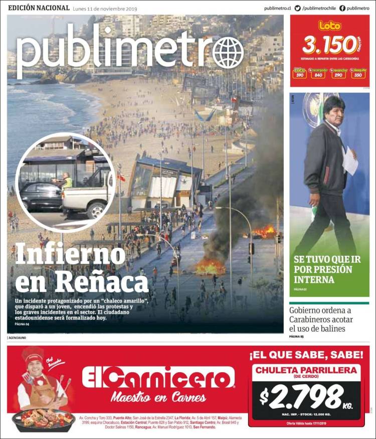 Portada de Publimetro (Chile)