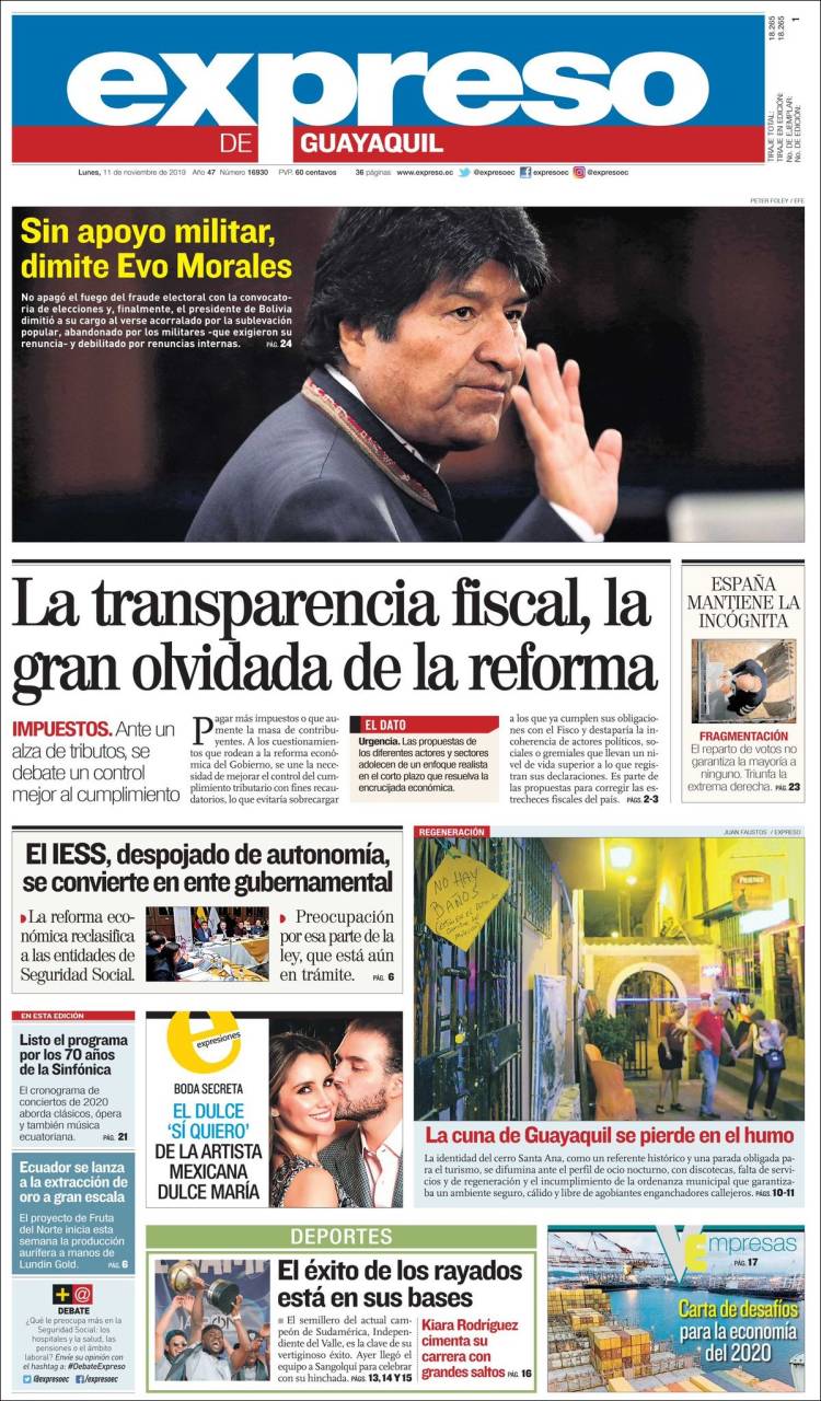Portada de Expreso (Ecuador)
