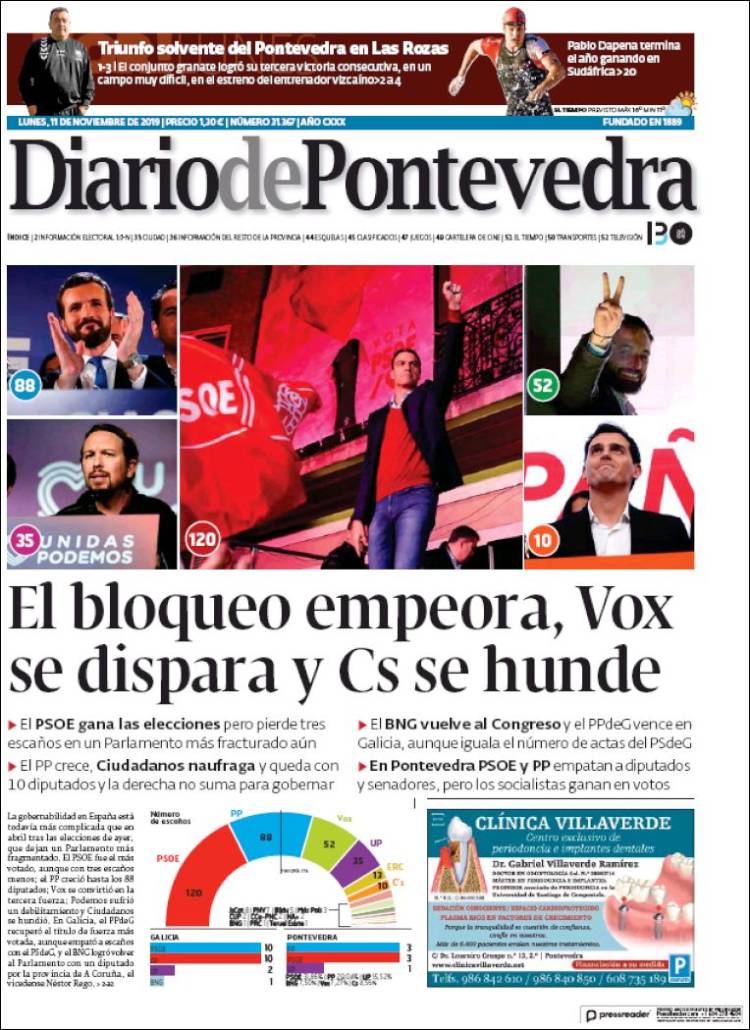 Portada de Diario de Pontevedra (Espa&ntilde;a)
