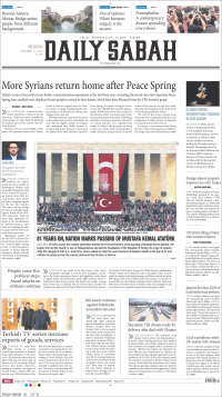 Portada de Daily Sabah (Turquía)