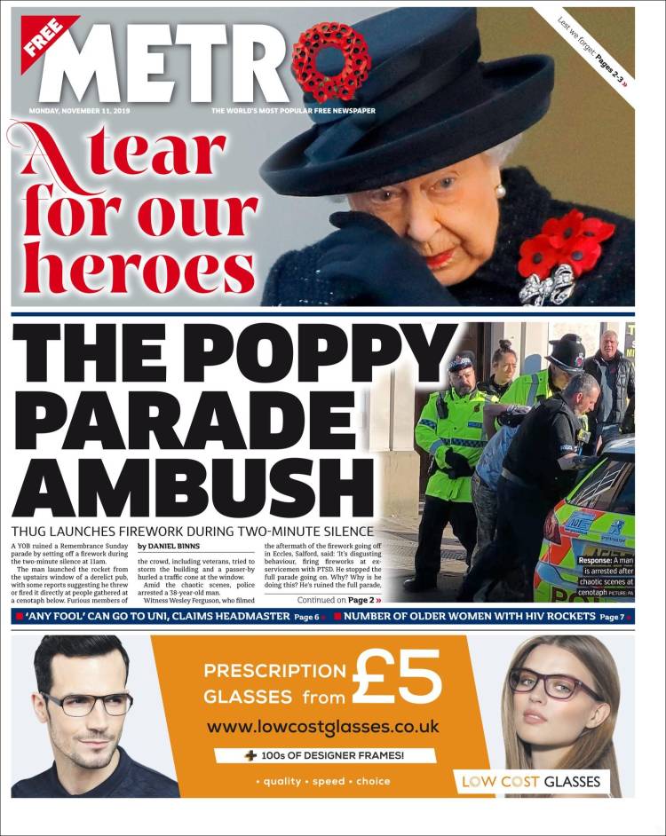 Portada de Metro (Reino Unido)