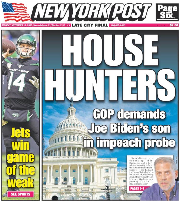 Portada de New York Post (USA)