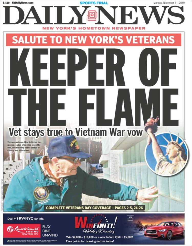 Portada de Daily News - New York (USA)