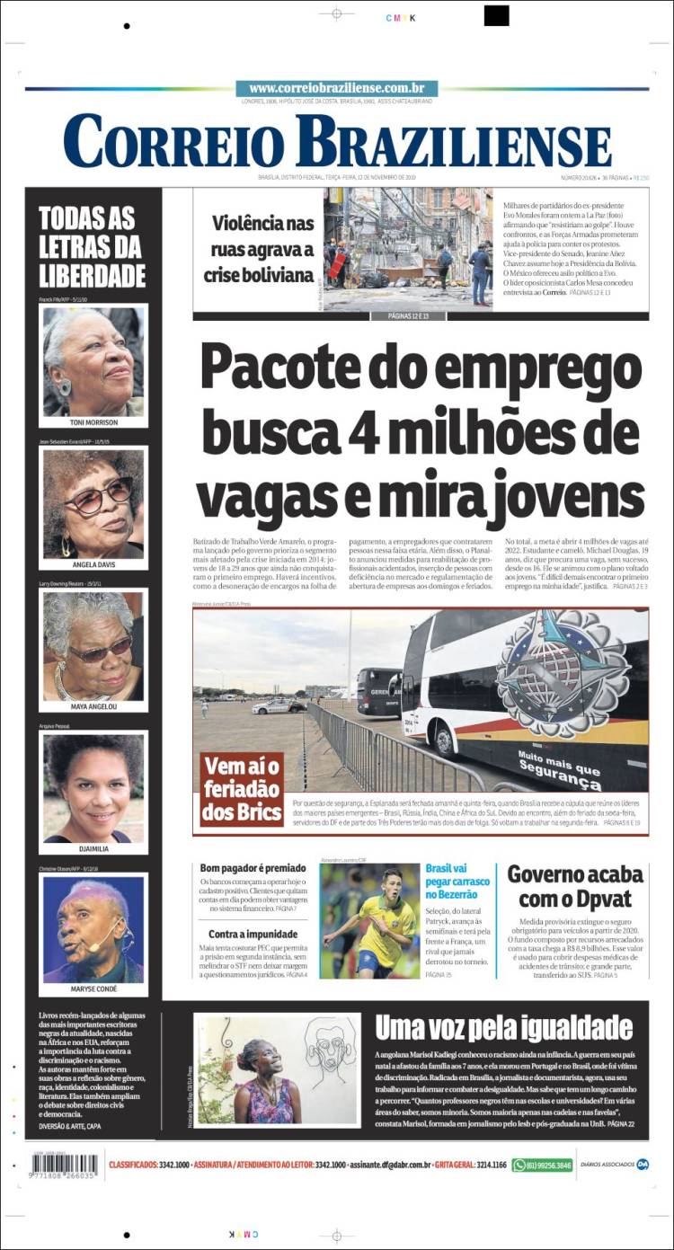 Portada de Correio Braziliense (Brasil)