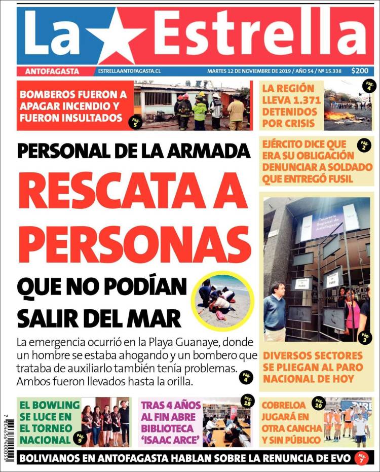 Portada de La Estrella del Norte (Chile)