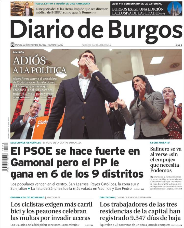 Portada de Diario de Burgos (Espa&ntilde;a)