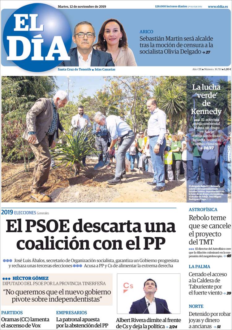 Portada de El Día (Espa&ntilde;a)