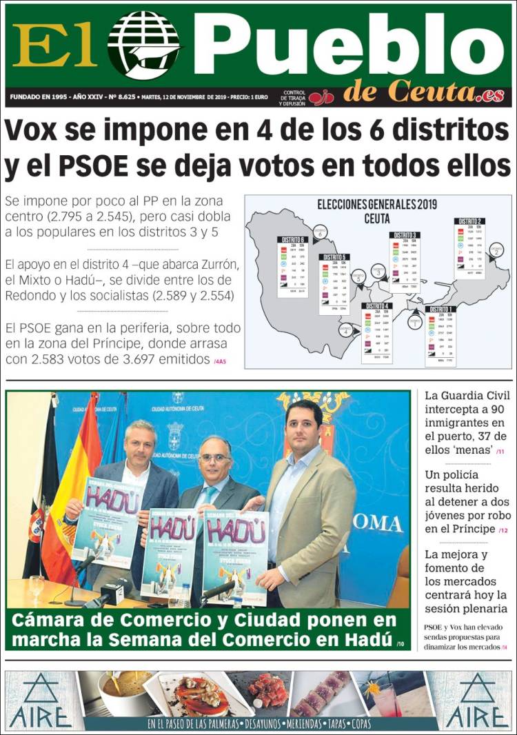 Portada de El Pueblo de Ceuta (Espa&ntilde;a)