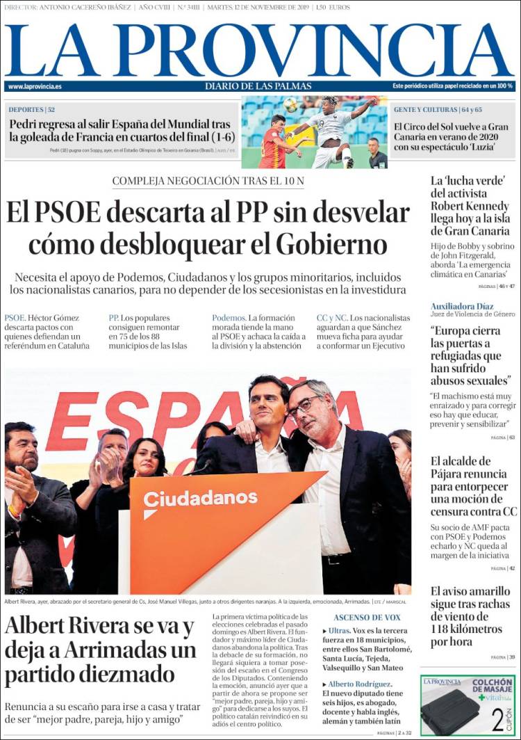 Portada de La Provincia (Espa&ntilde;a)